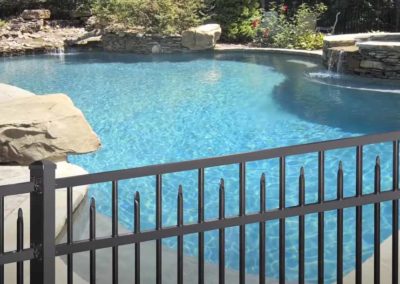 aliminum fence around pool and backyard